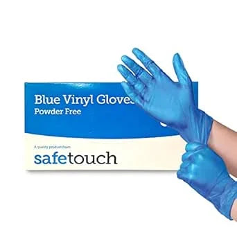 Blue Powder-free Vinyl SafeTouch Gloves (100 pieces per pack)