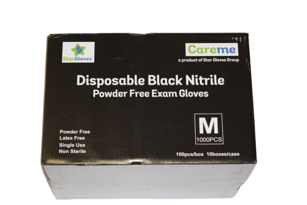 Black Nitrile Powder Free Gloves (100pcs per pack)