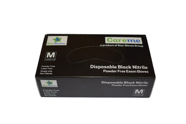 Black Nitrile Powder Free Gloves (100pcs per pack)